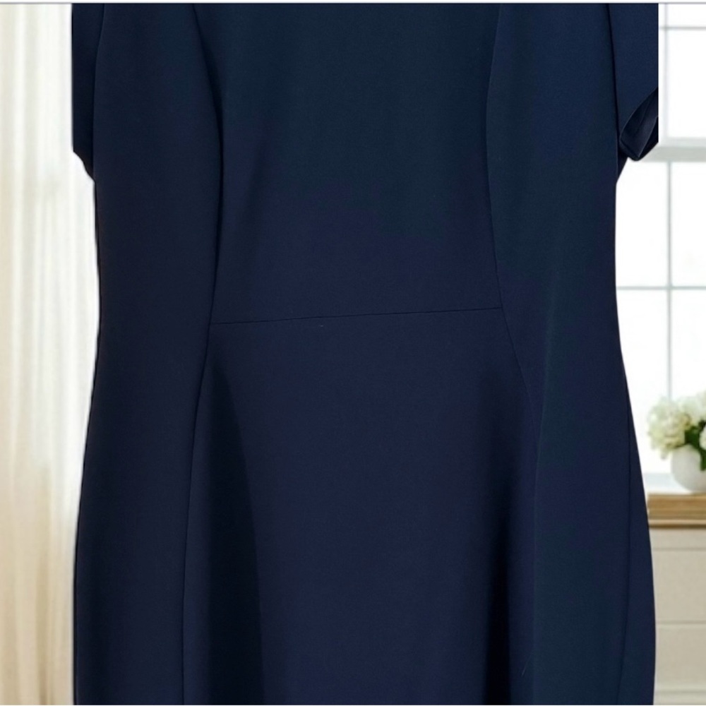 NWOT Calvin Klein True Navy Tulip Sheath Dress with Gold Back Zipper - Picture 6 of 8